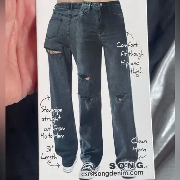 (Q) S.O.N.G 90s BOYFRIEND‎ JEAN SIZE 9/29 - Picture 2 of 11